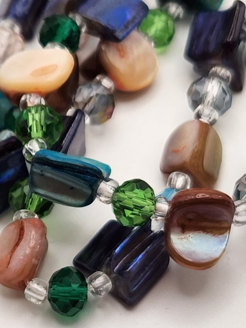 Long beaded necklace four different color blends NEW - Picture 9 of 9